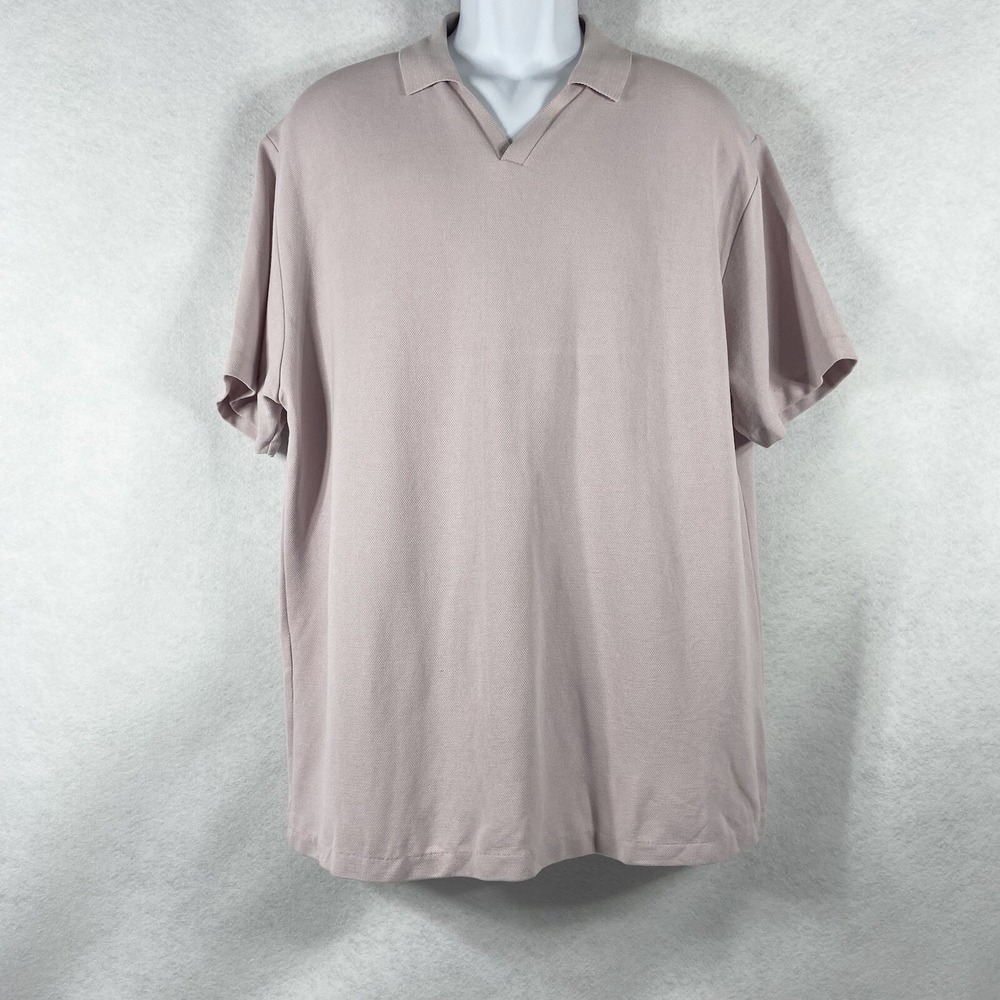 Zara Polo Shirt Mens XL Purple Short Sleeve Collar Summer Casual New